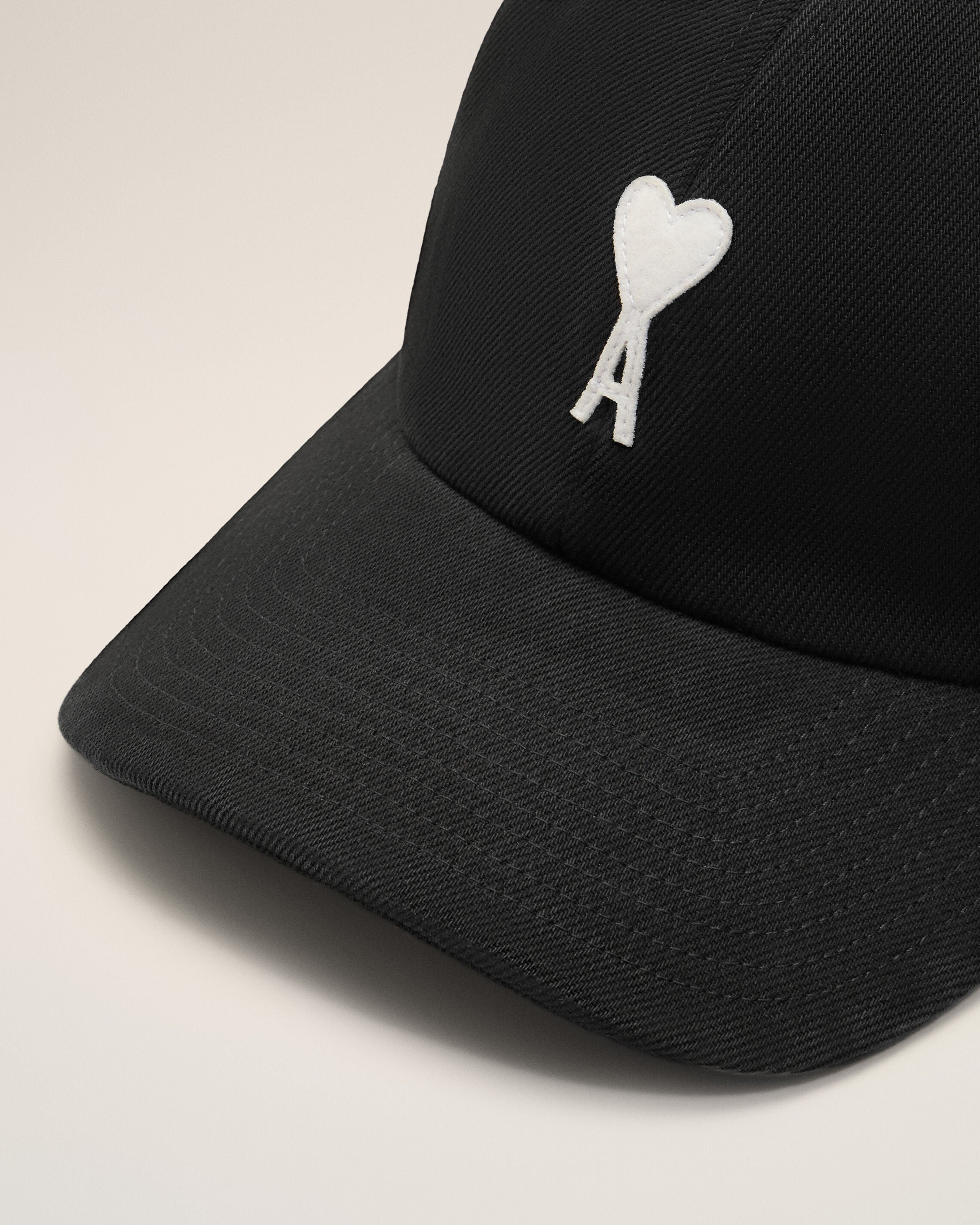 BLACK Black Cotton Ami De Coeur Felt Patch Cap | Ami Paris