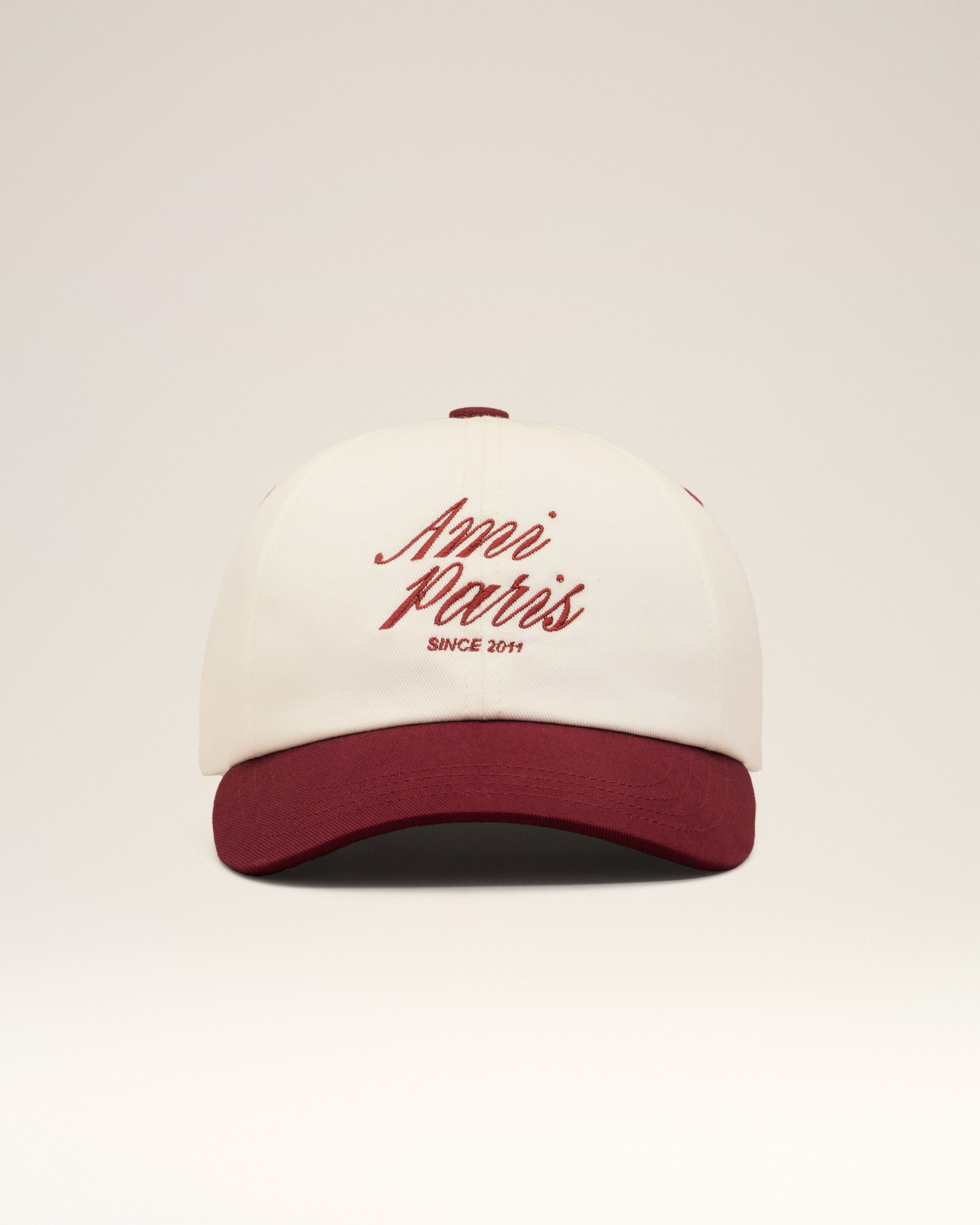 RUBIS/CREAM Red And White Bicolor Cotton Ami Paris Cap | Ami Paris