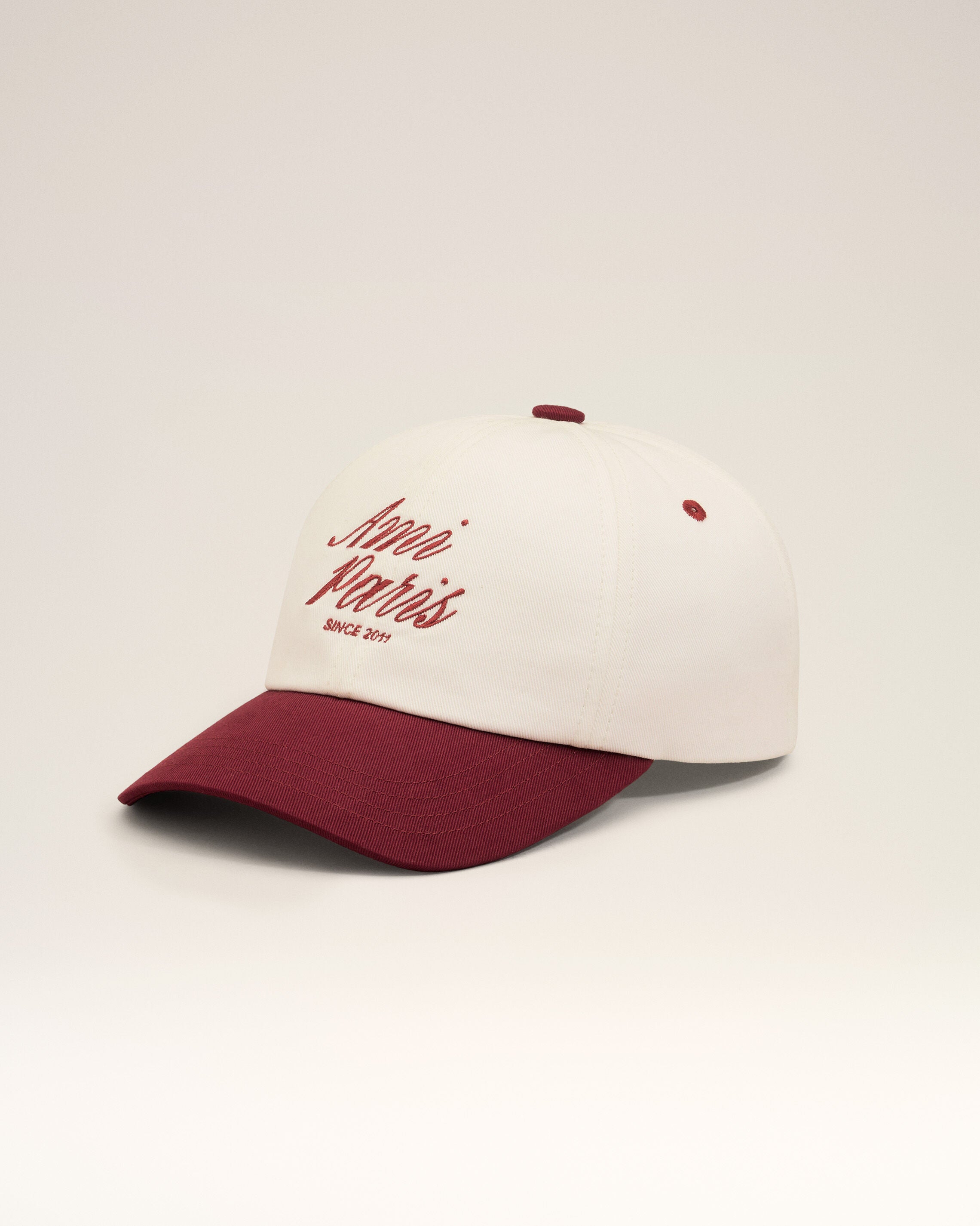 Gorra Ami Paris de algodón bicolor rojo y blanco - 7