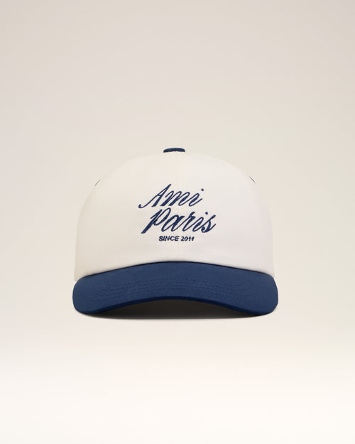 Blue And White Bicolor Cotton Ami Paris Cap - Man - 4 - AMI Paris - Ami Paris
