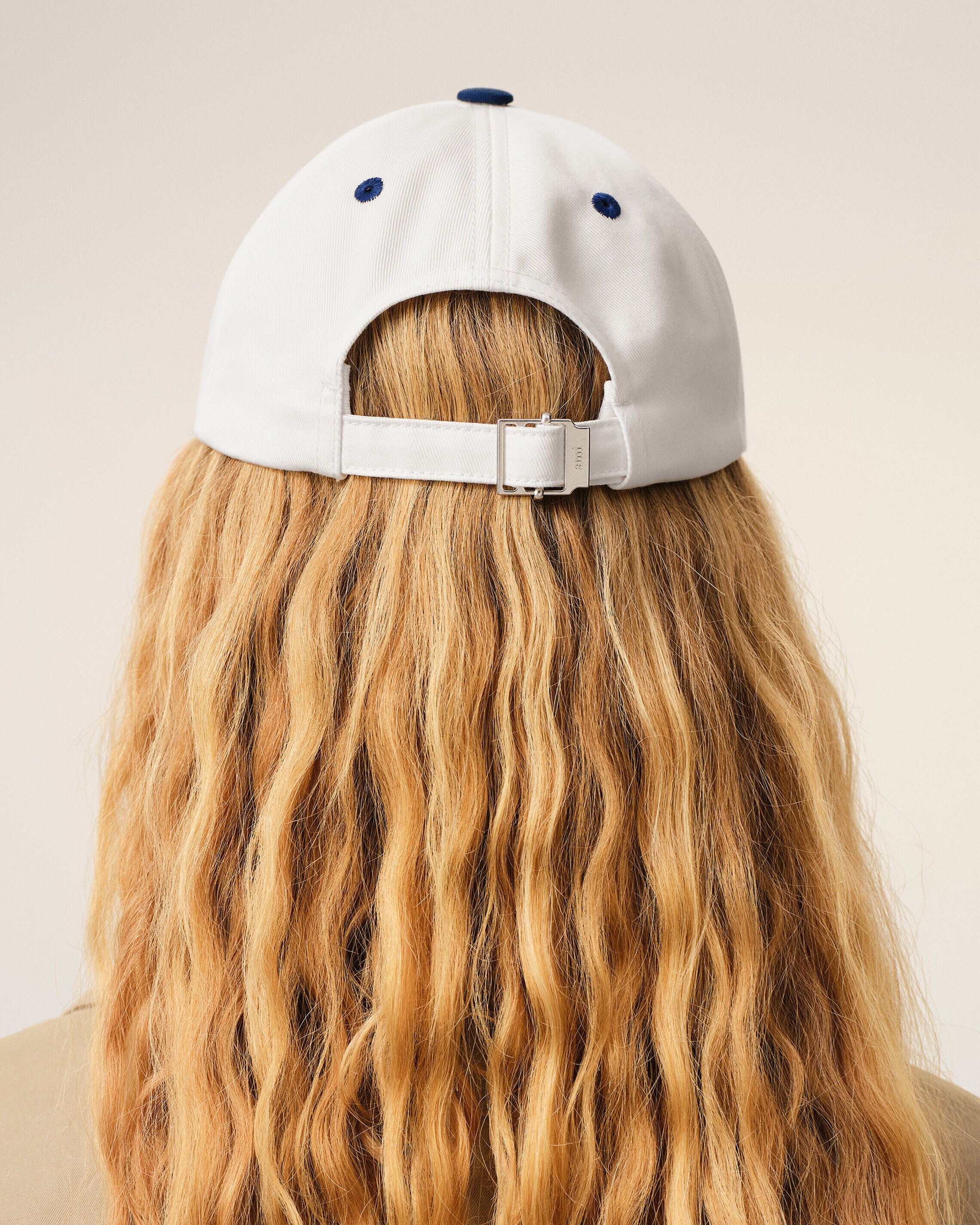 Blue And White Bicolor Cotton Ami Paris Cap - 12
