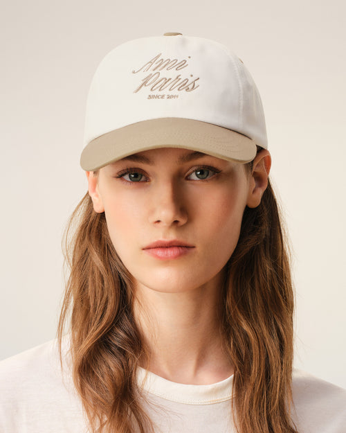 Beige And White Bicolor Cotton Ami Paris Cap - 8 - Ami Paris