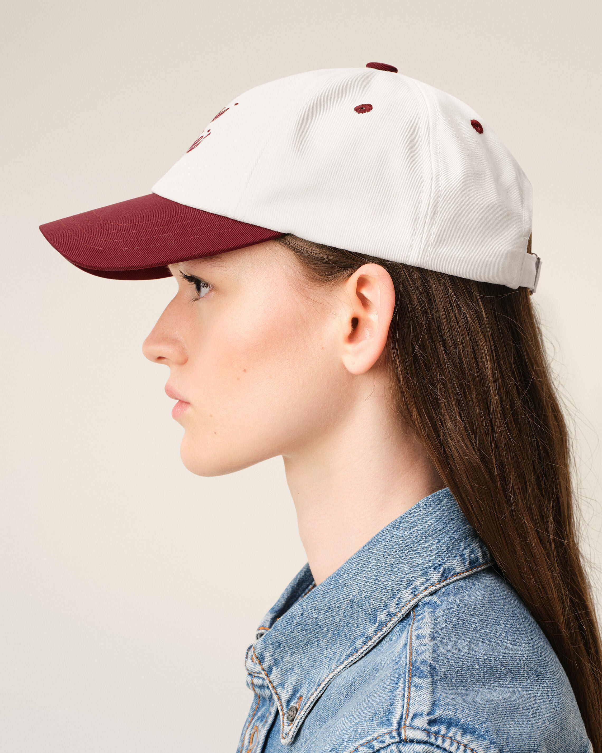 Gorra Ami Paris de algodón bicolor rojo y blanco - 11