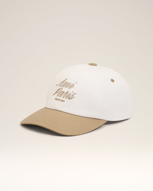 Beige And White Bicolor Cotton Ami Paris Cap - 7 - Ami Paris