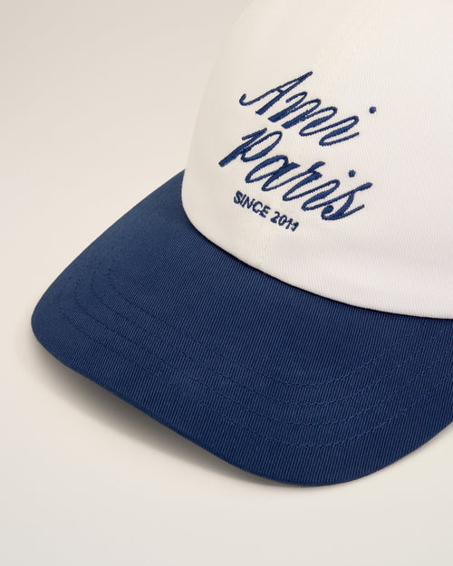 Blue And White Bicolor Cotton Ami Paris Cap - 3 - Ami Paris