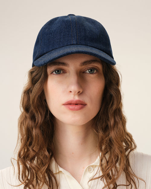                                     Blue Denim Ami Paris Side Patch Cap - 3                                 - Ami Paris