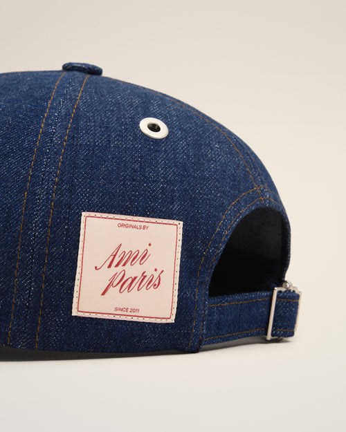 Blue Denim Ami Paris Side Patch Cap - Man - 3 - AMI Paris - Ami Paris