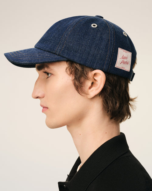 Blue Denim Ami Paris Side Patch Cap - Man - 5 - AMI Paris - Ami Paris