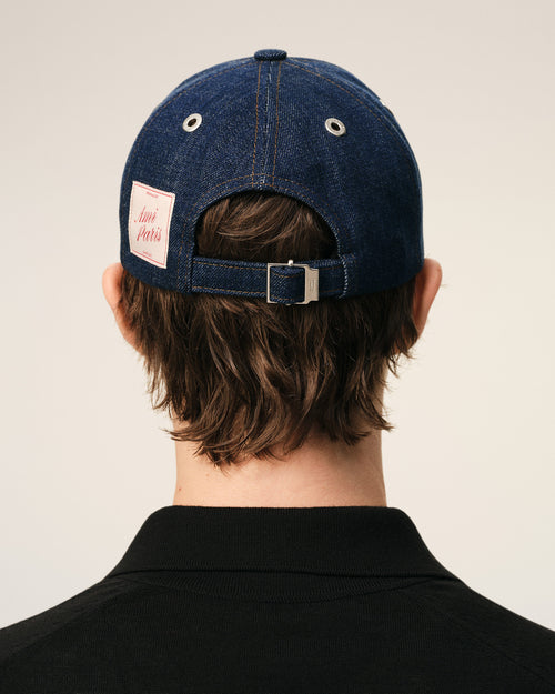 Blue Denim Ami Paris Side Patch Cap - Man - 6 - AMI Paris - Ami Paris