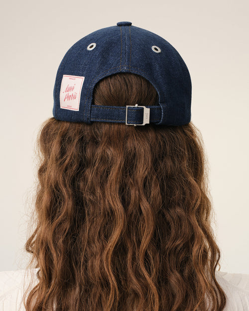 Blue Denim Ami Paris Side Patch Cap - Woman - 12 - AMI Paris - Ami Paris