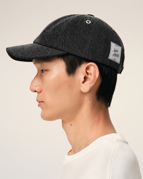 Black Denim Ami Paris Side Patch Cap - 5 - Ami Paris