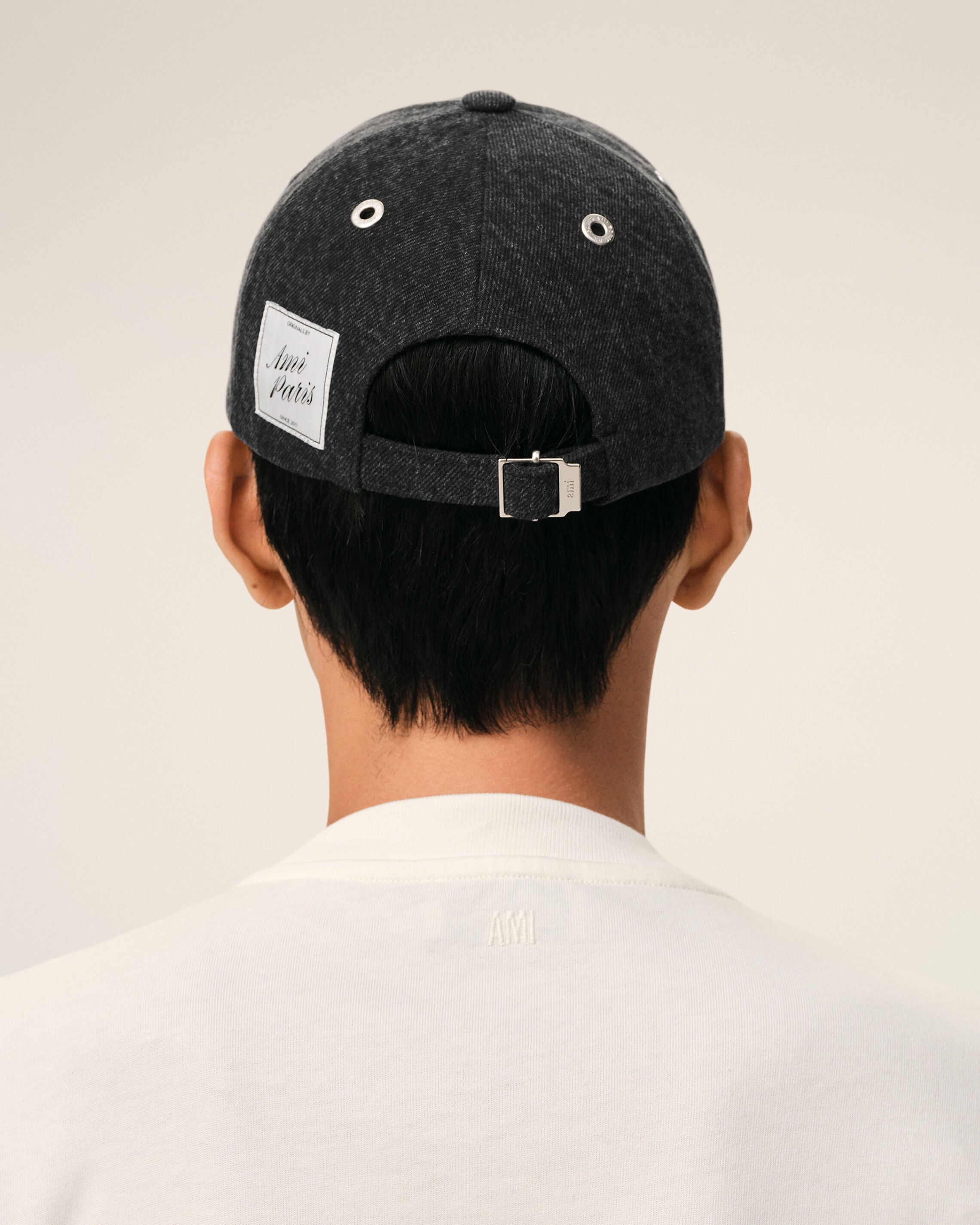 BLACK Black Denim Ami Paris Side Patch Cap | Ami Paris