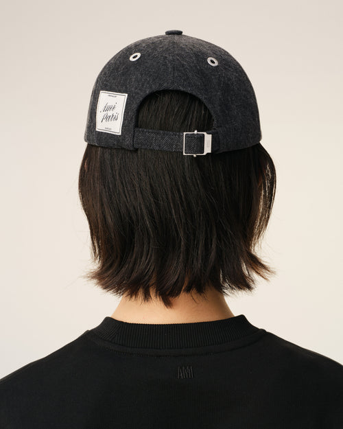 Casquette Noire Empiècement Côté Ami Paris en Denim - Femme - 12 - AMI Paris - Ami Paris