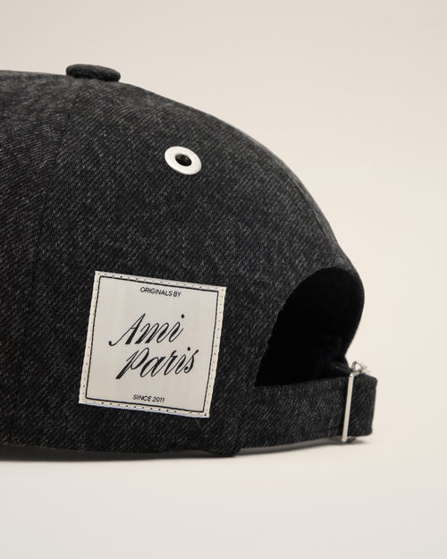 Black Denim Ami Paris Side Patch Cap - Man - 3 - AMI Paris - Ami Paris