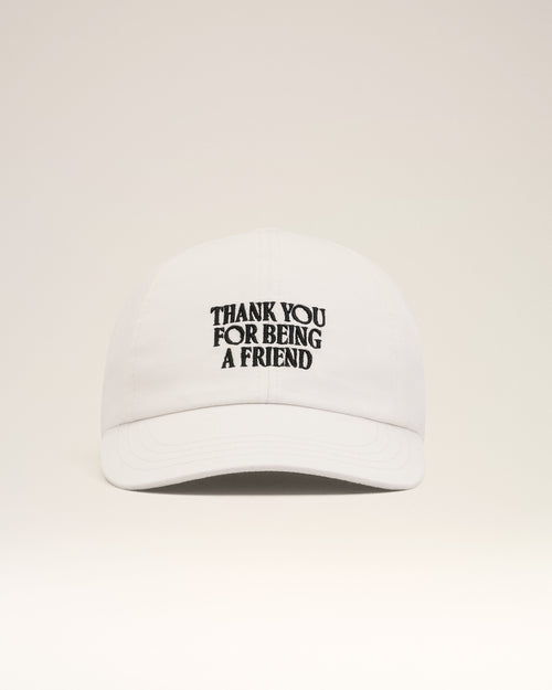 White Cotton Thank You For Being A Friend Embroidery Cap - Woman - 10 - AMI Paris - Ami Paris
