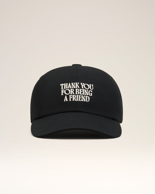 Black Cotton Thank You For Being A Friend Embroidery Cap - Man - 4 - AMI Paris - Ami Paris