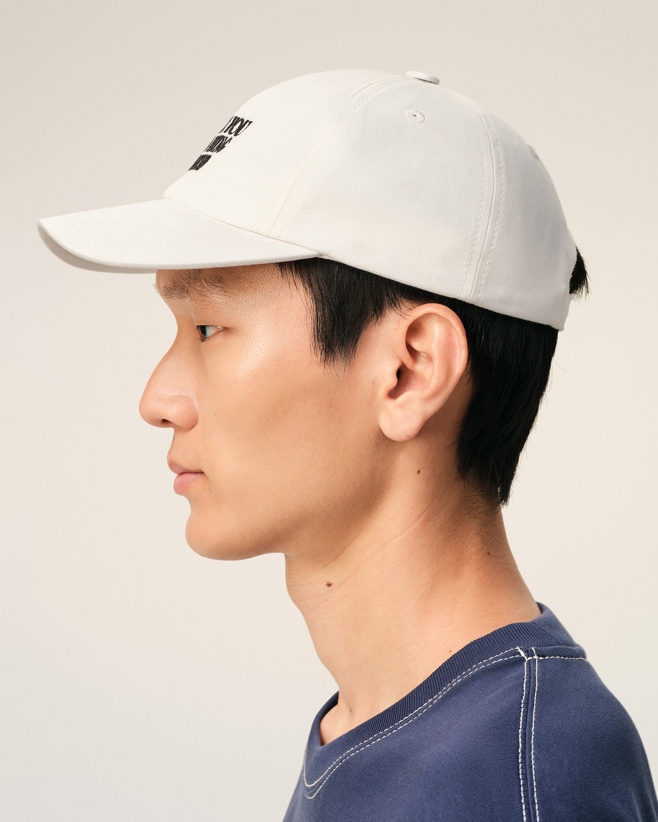White Cotton Thank You For Being A Friend Embroidery Cap - 5