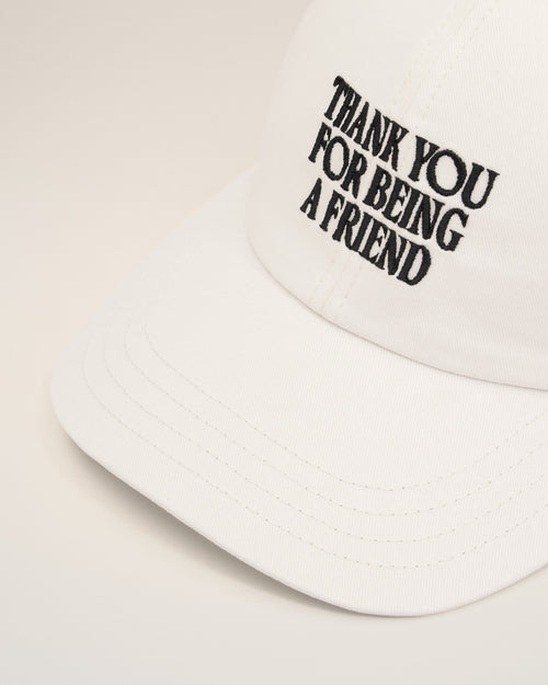 White Cotton Thank You For Being A Friend Embroidery Cap - Man - 3 - AMI Paris - Ami Paris