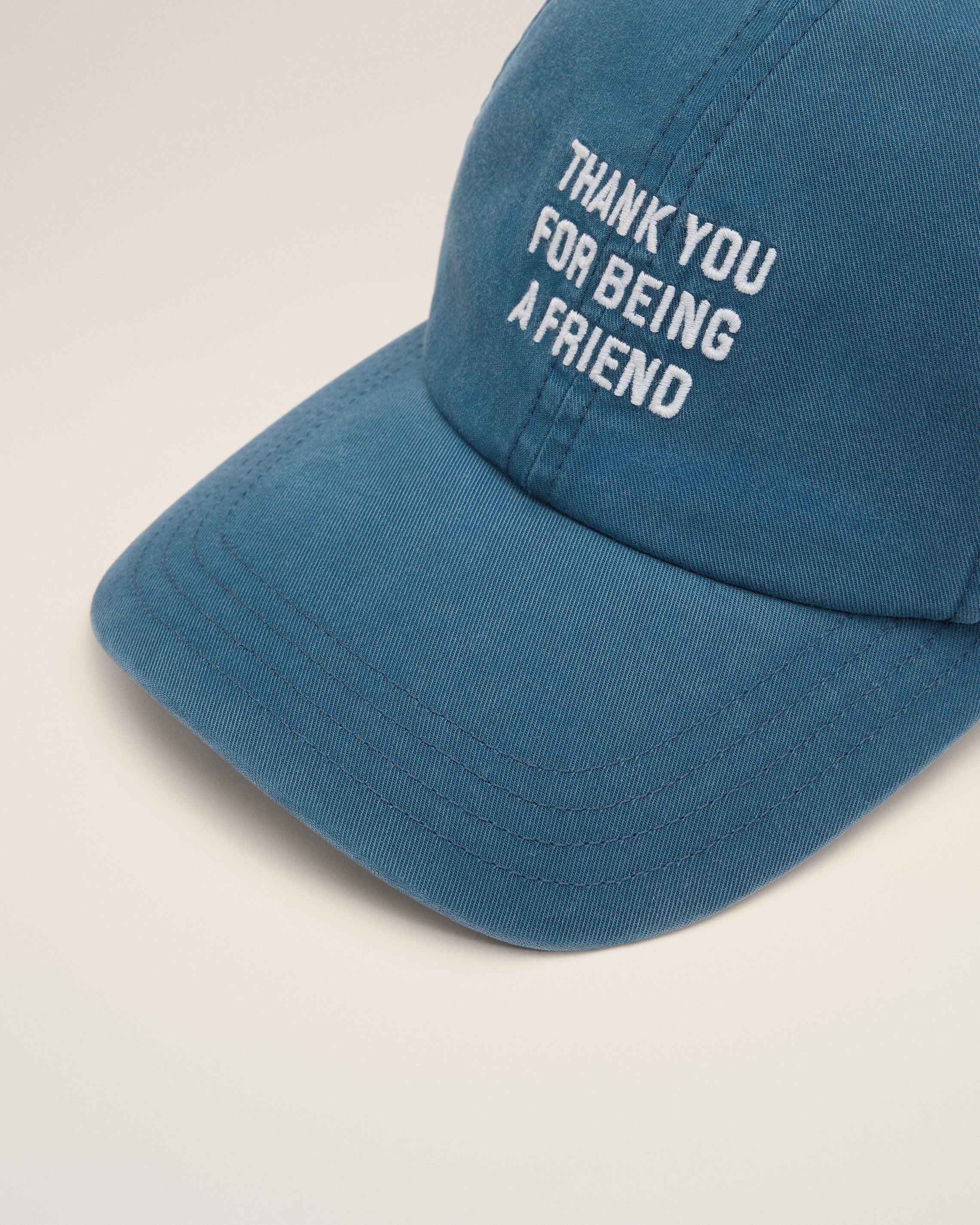 Blue cotton "Thank you for being a friend" cap - 3