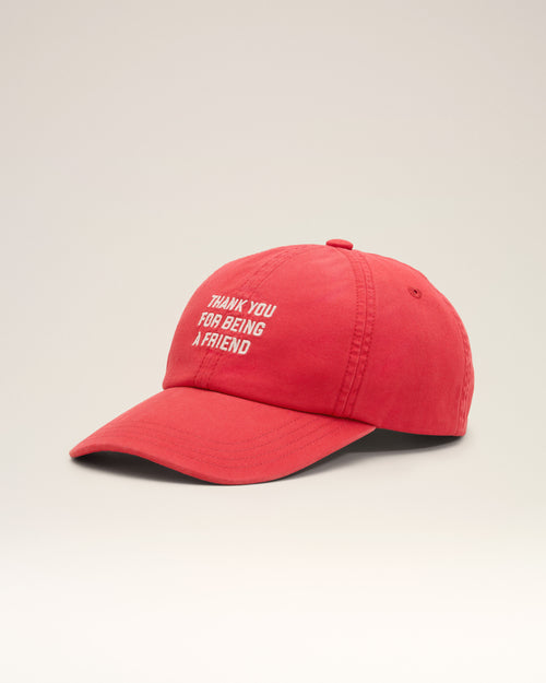 Red cotton "Thank you for being a friend" cap - 2 - Ami Paris