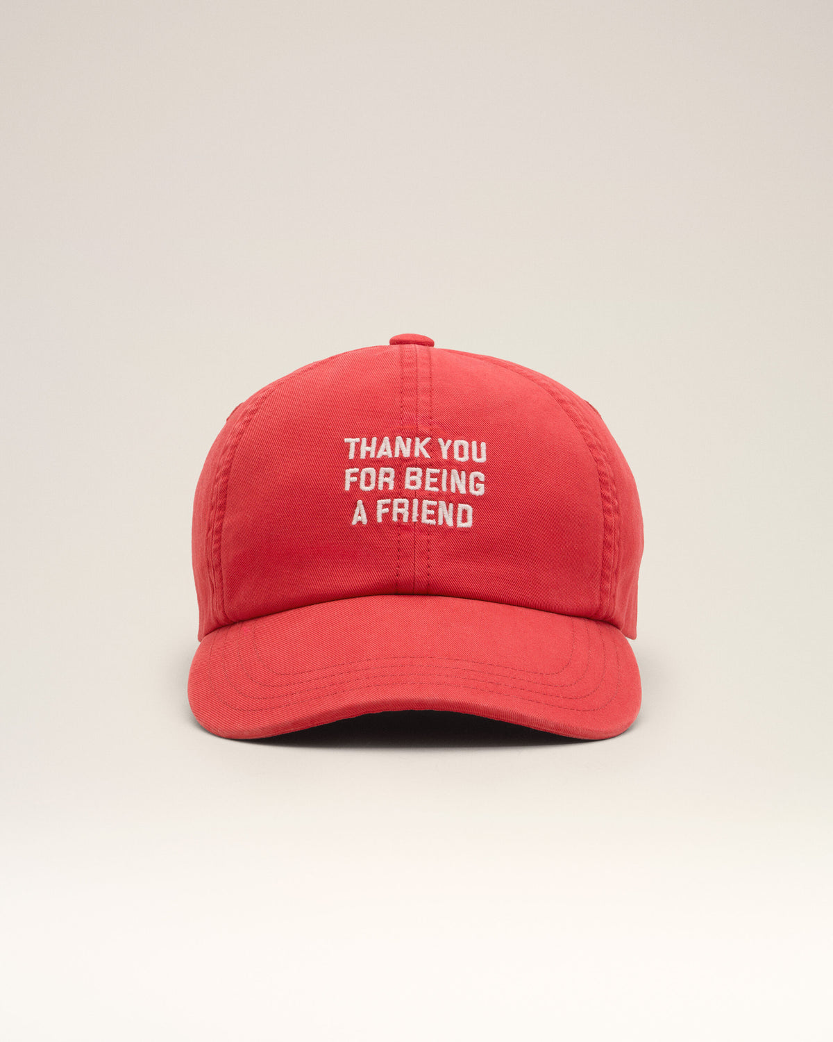 Red cotton "Thank you for being a friend" cap - 10
