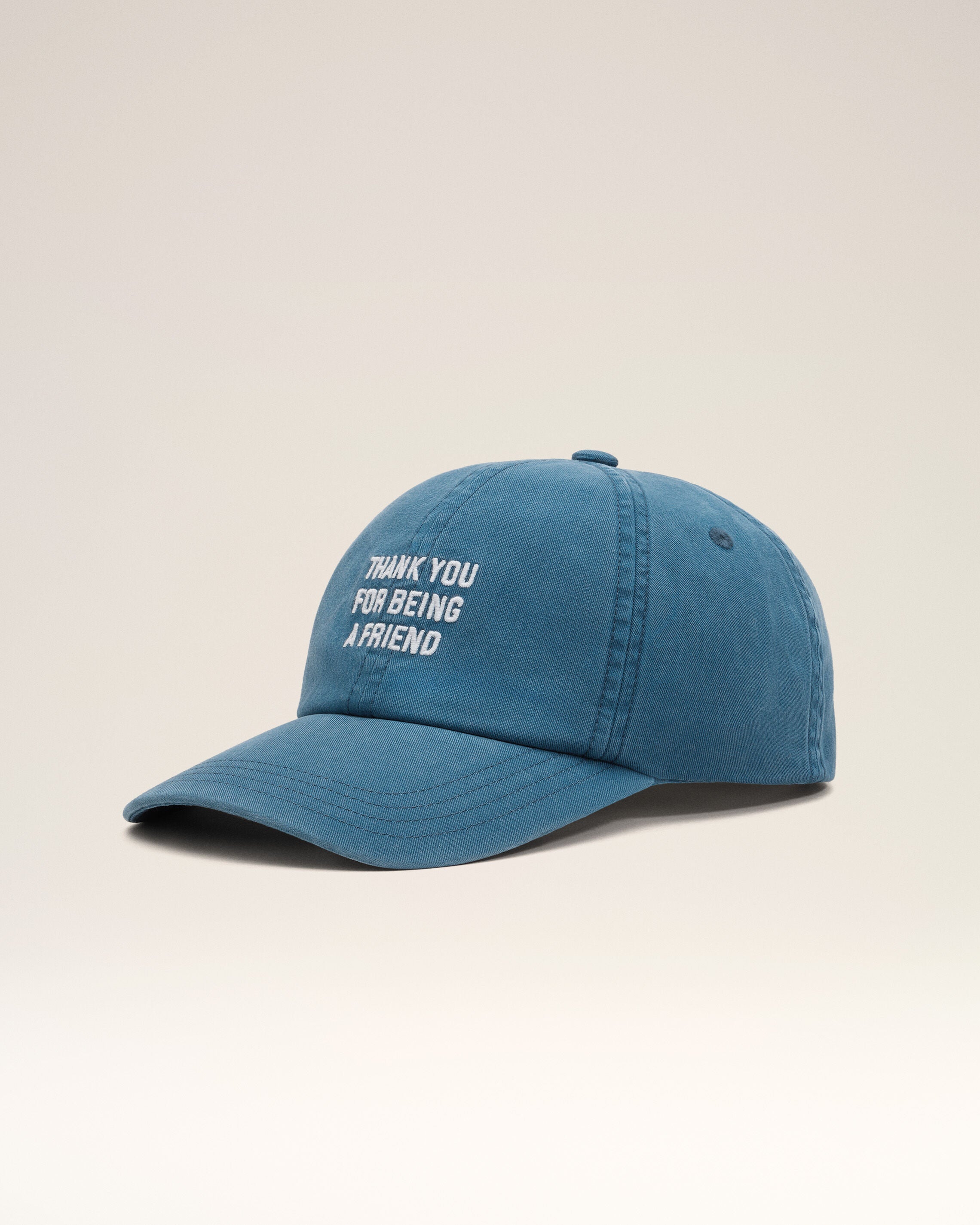 Blue cotton "Thank you for being a friend" cap - 8