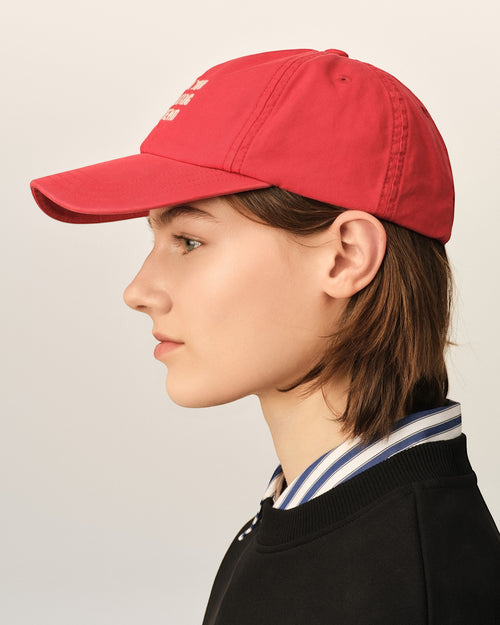 Red cotton "Thank you for being a friend" cap - Woman - 11 - AMI Paris - Ami Paris