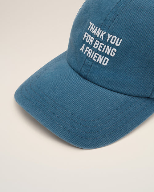 Blue cotton "Thank you for being a friend" cap - Woman - 10 - AMI Paris - Ami Paris