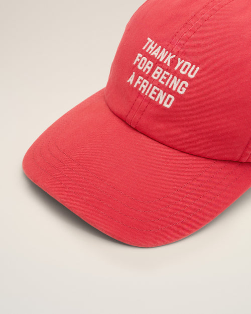 Red cotton "Thank you for being a friend" cap - Man - 3 - AMI Paris - Ami Paris