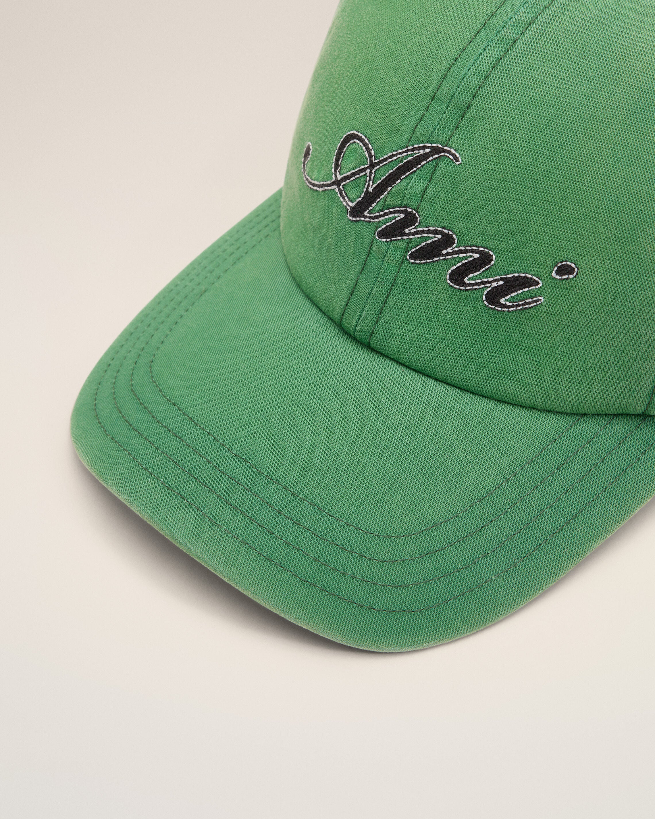 Green cotton cap with Ami Paris emboirery - 3