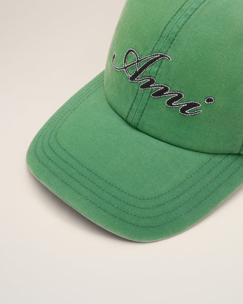 Green cotton cap with Ami Paris emboirery - Man - 3 - AMI Paris - Ami Paris