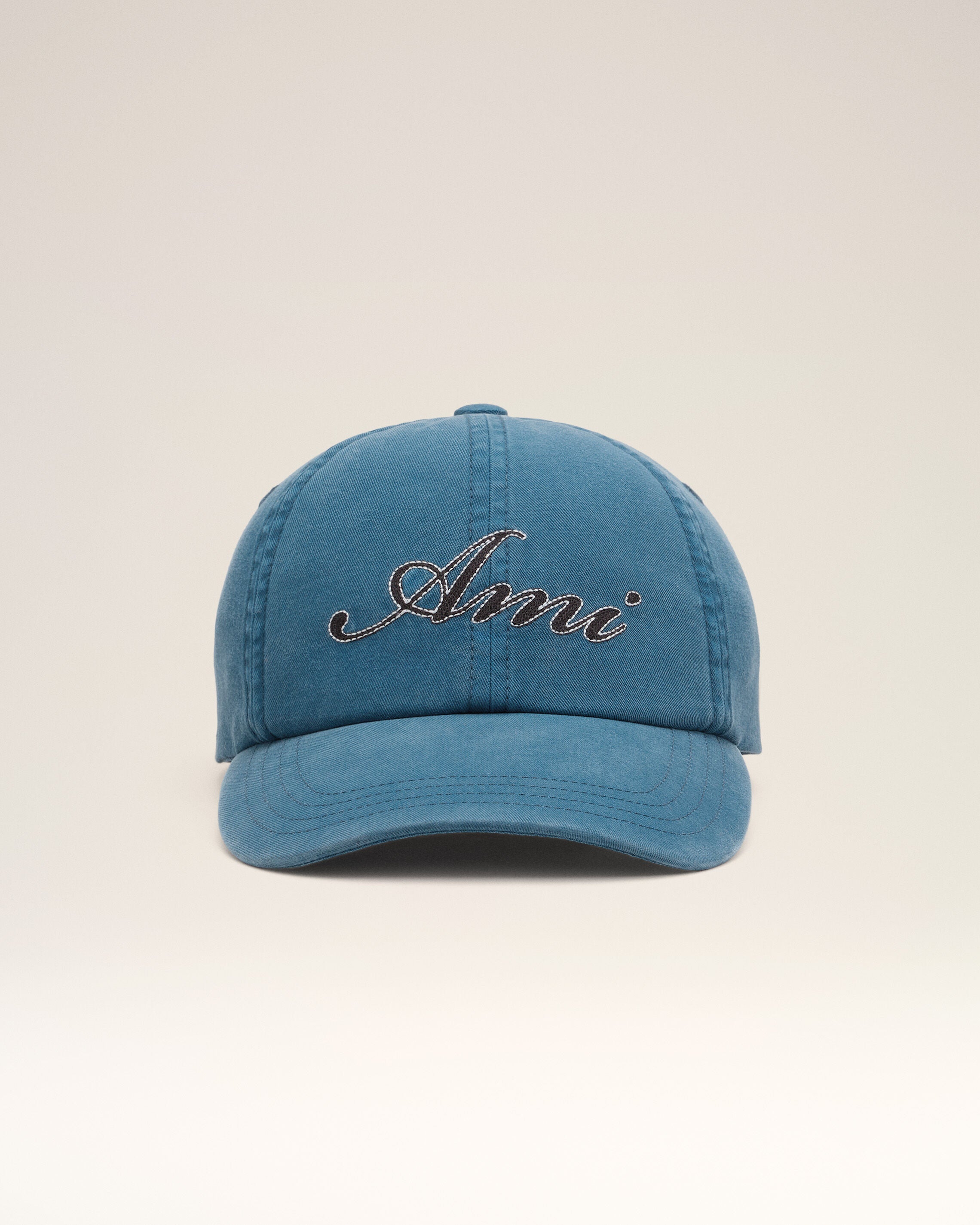 Casquette bleue en coton broderie Ami Paris - 4