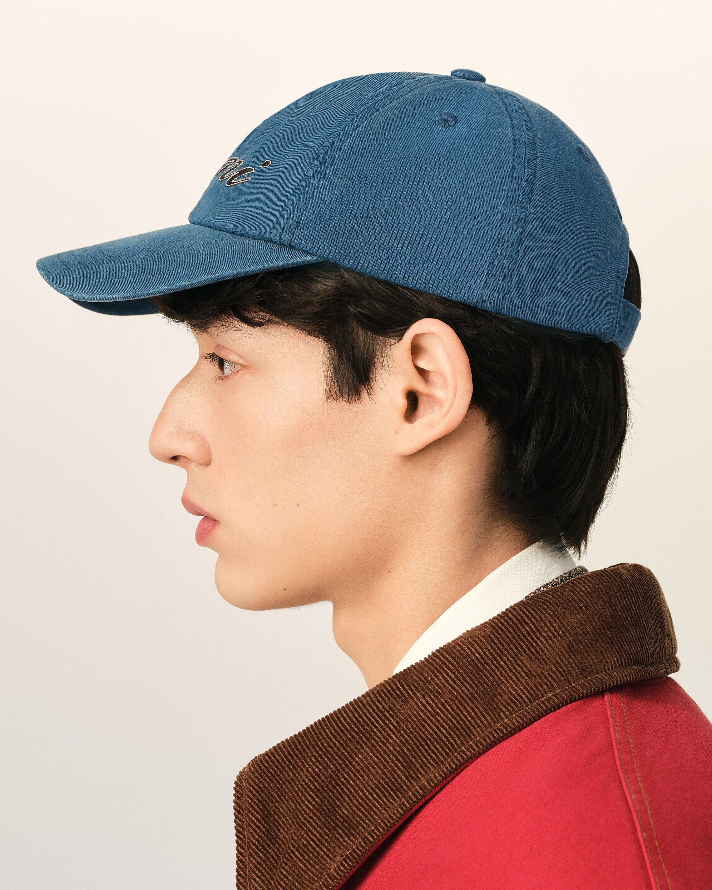 Casquette bleue en coton broderie Ami Paris - 5