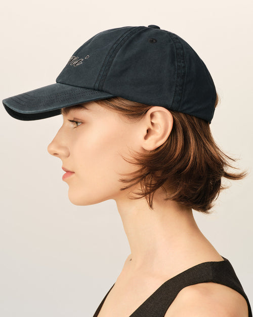 Cappellino in cotone nero con ricamo Ami Paris - Donna - 11 - AMI Paris - Ami Paris