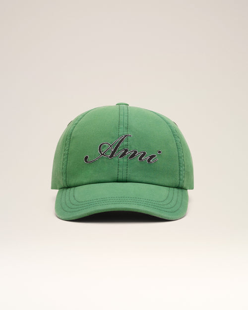 Green cotton cap with Ami Paris emboirery - Man - 4 - AMI Paris - Ami Paris
