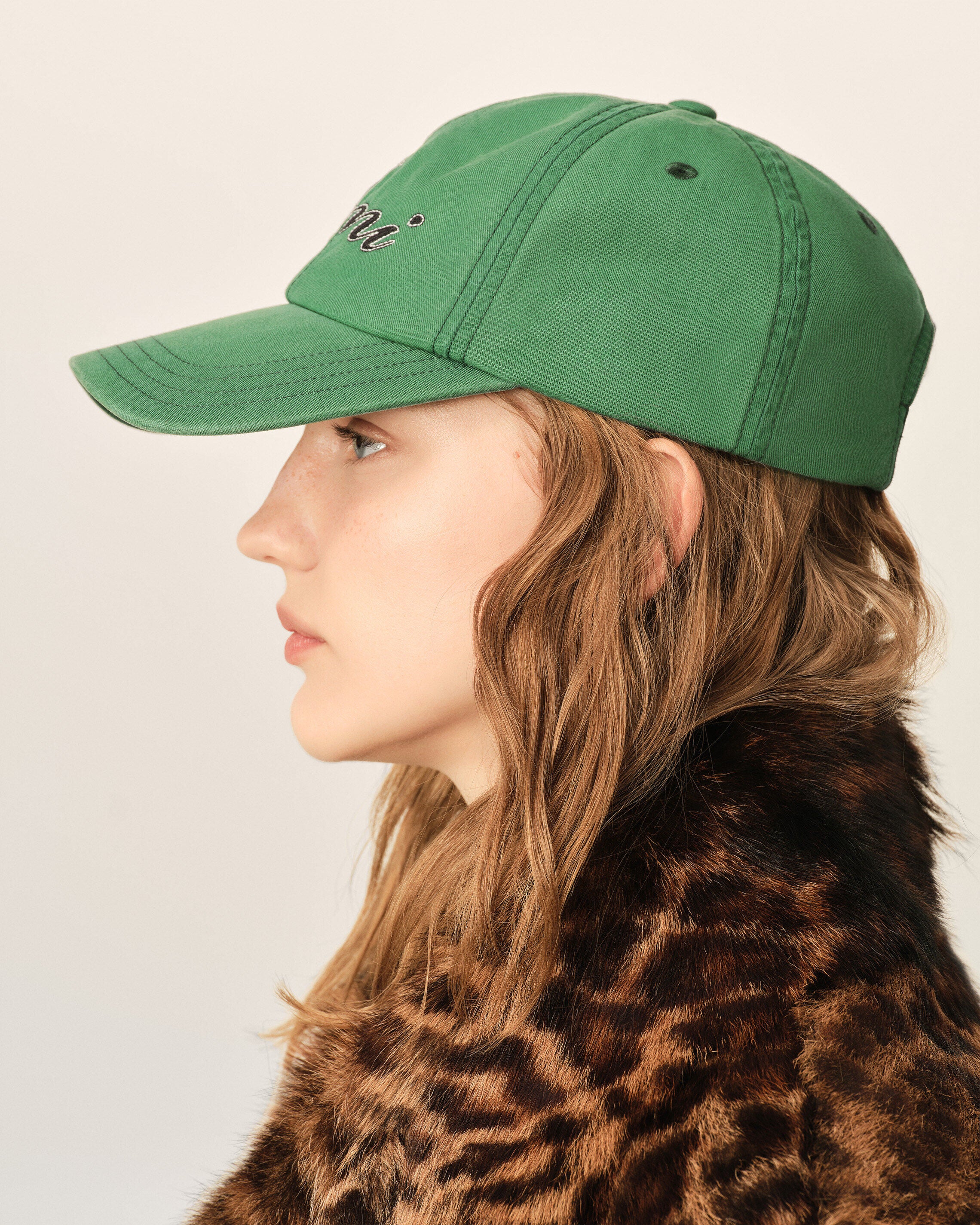 Green cotton cap with Ami Paris emboirery - 12