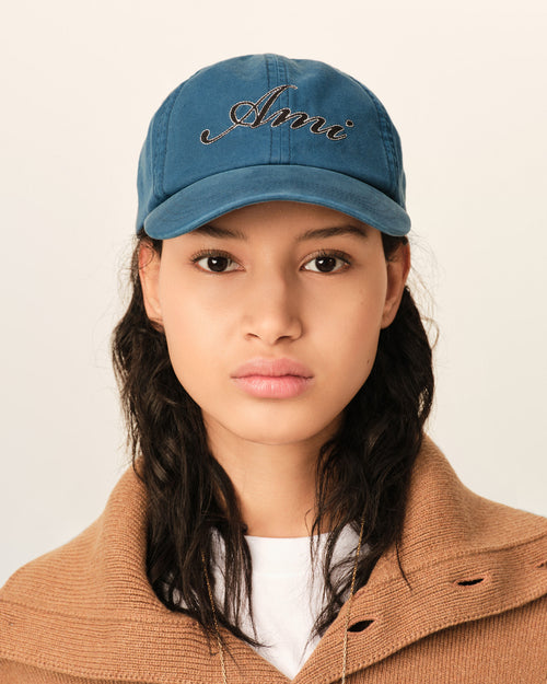                                 Blue cotton cap with Ami Paris emboirery - 3                             - Ami Paris