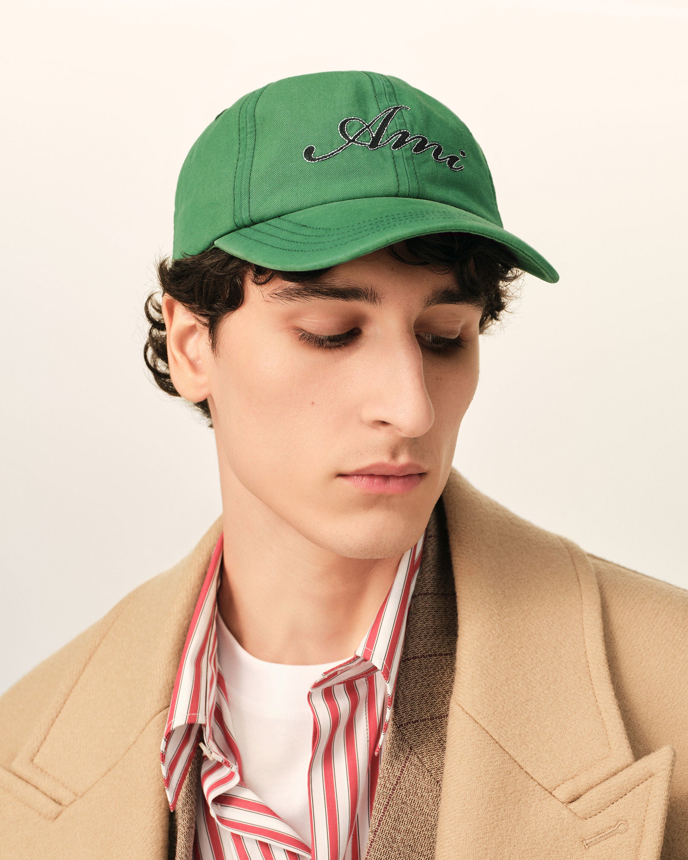 Green cotton cap with Ami Paris emboirery - 2