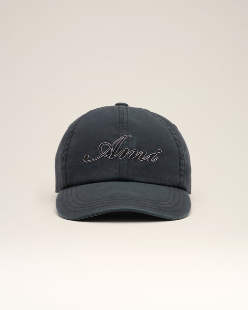 Cappellino in cotone nero con ricamo Ami Paris - Uomo - 4 - AMI Paris - Ami Paris