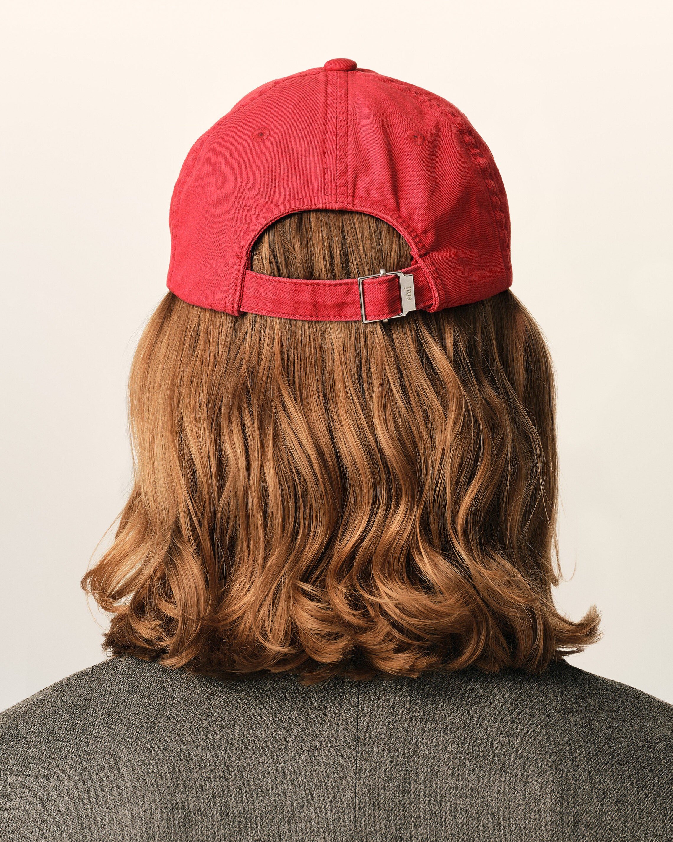 Cappellino in cotone rosso con ricamo Ami Paris - 6