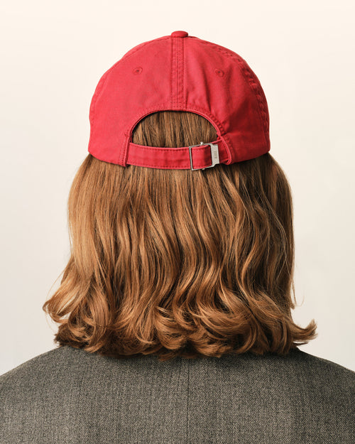 Cappellino in cotone rosso con ricamo Ami Paris - Uomo - 6 - AMI Paris - Ami Paris