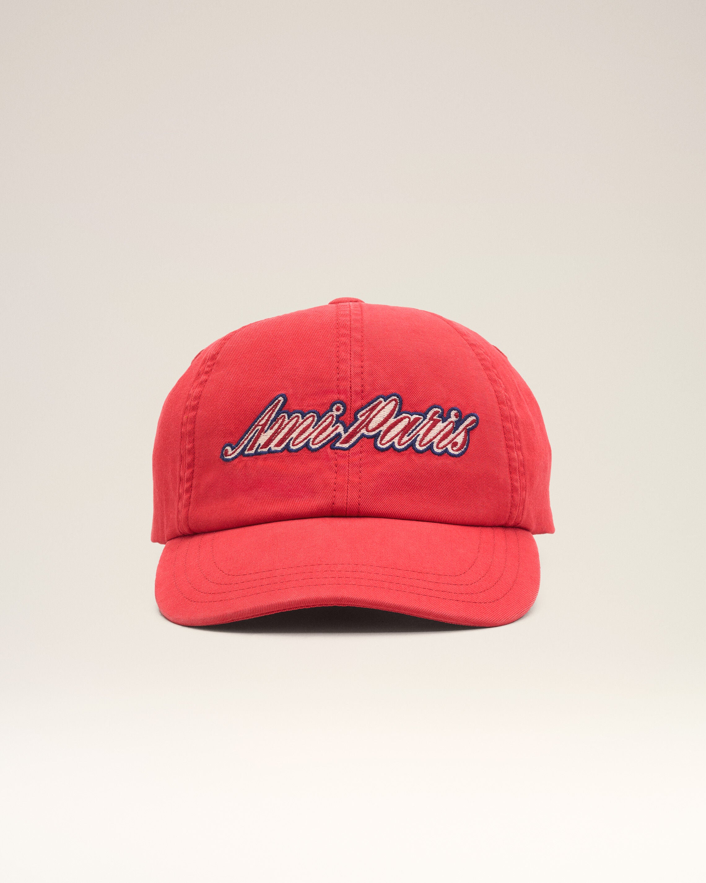 Cappellino in cotone rosso con ricamo Ami Paris - 4