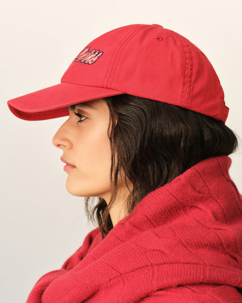 Cappellino in cotone rosso con ricamo Ami Paris - Donna - 12 - AMI Paris - Ami Paris