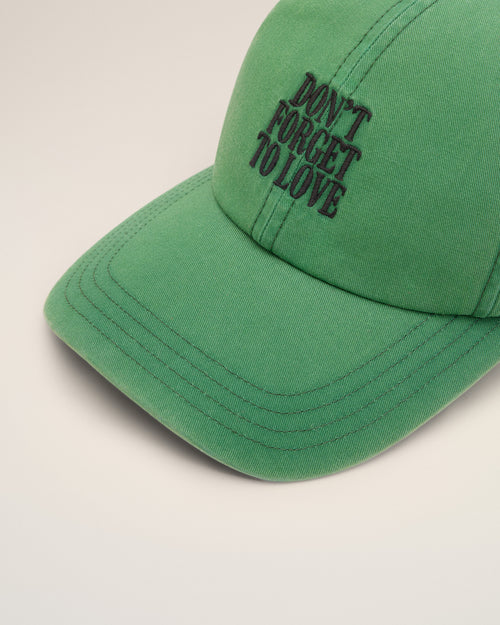 Gorra verde de algodón "Don't forget to love" - Hombre - 3 - AMI Paris - Ami Paris