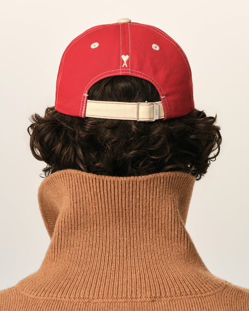 Gorra de algodón roja y blanca con bordado Ami Paris - Hombre - 6 - AMI Paris - Ami Paris