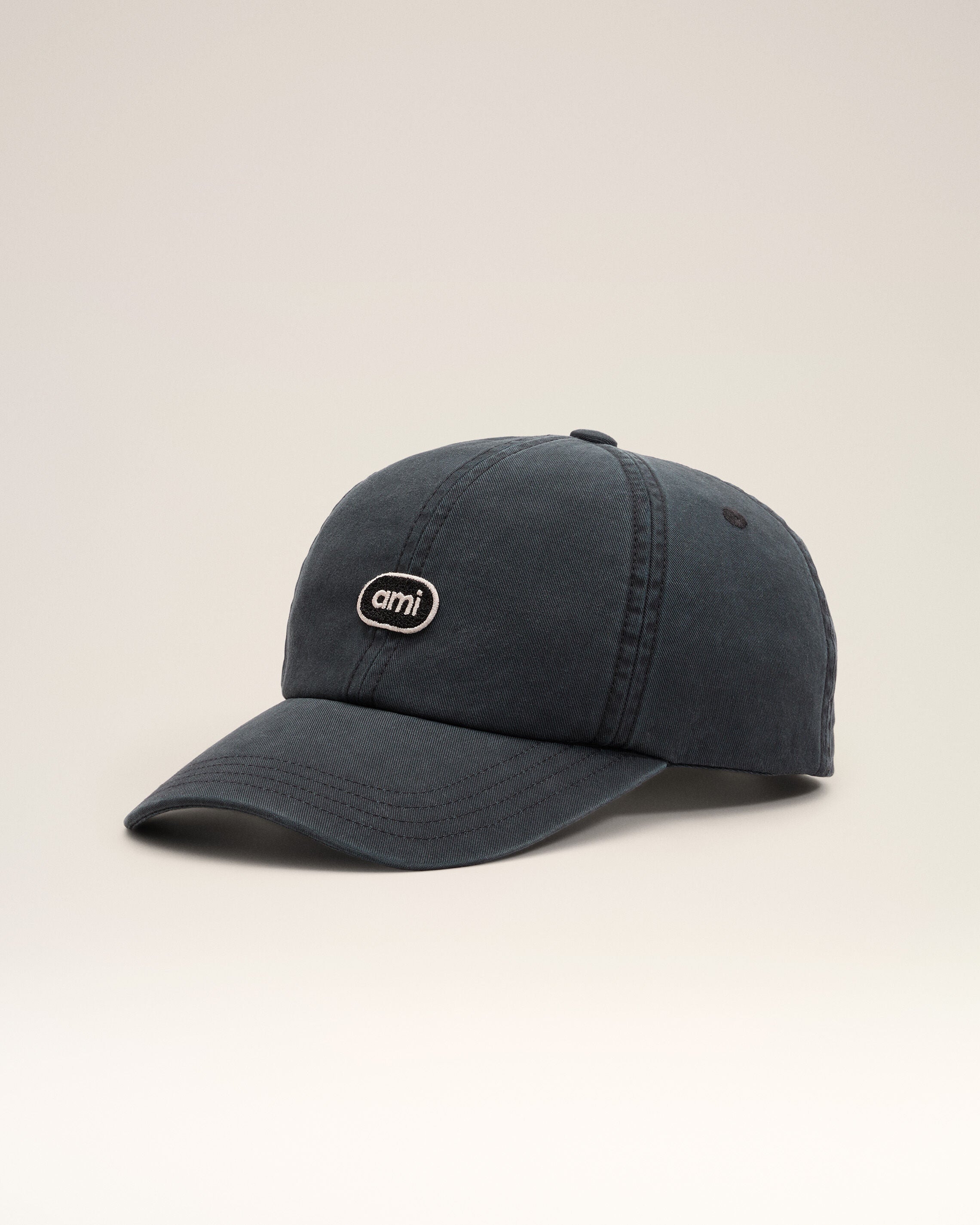 Black cotton cap with Ami patch - 1