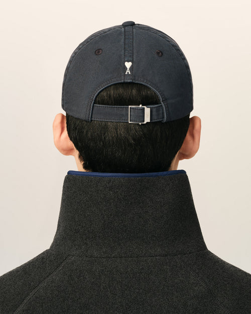 Black cotton cap with Ami patch - Man - 6 - AMI Paris - Ami Paris