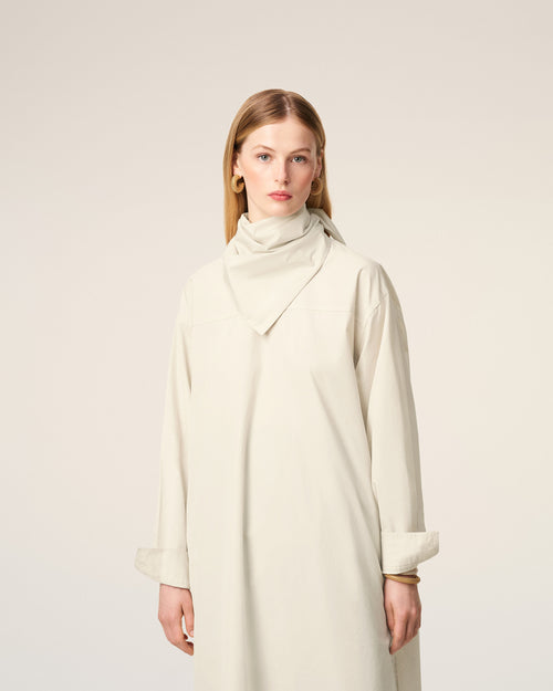 White Cotton Bandana Midi Dress - 9 - Ami Paris