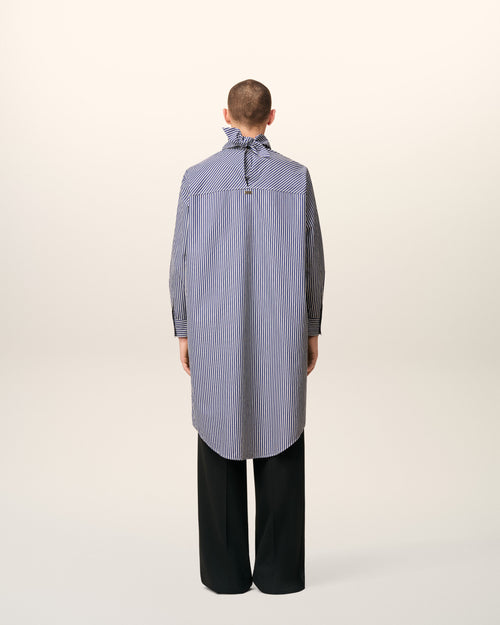 Blue Cotton Bandana Midi Dress - 5 - Ami Paris