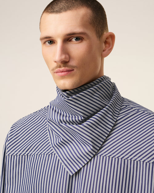 Blue Cotton Bandana Midi Dress - 4 - Ami Paris